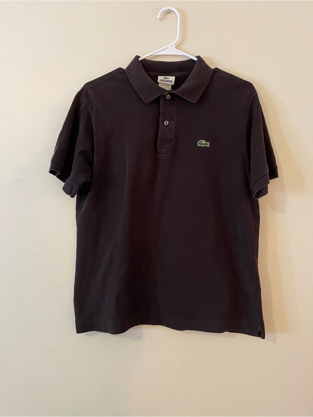 Lacoste preppy brown cotton Polo shirt size 4 unisex